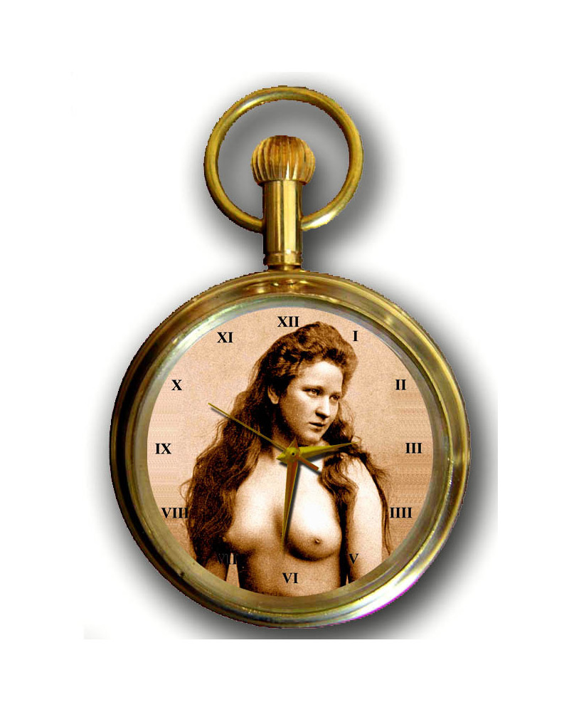 British Lithographic Art Nude Portrait Solid Brass Mechanical 17 jewel Pocket Watch British Lithographic Art Nude Portrait Solid Brass Mechanical 17 jewel Pocket Watch