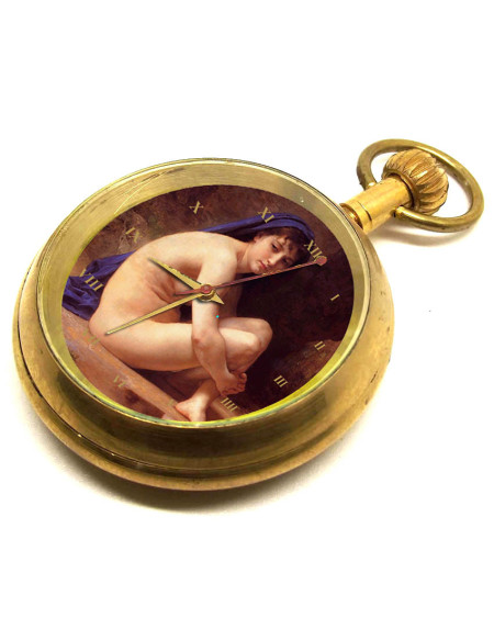 WILLIAM BOUGUEREAU EROTIC BATHER ART POCKET WATCH