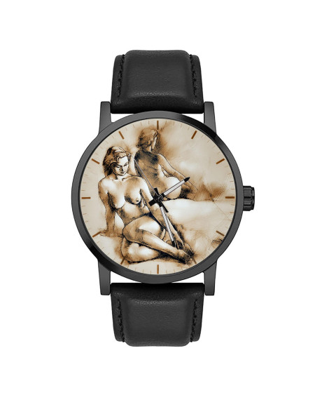 nude in mirror pencil sketch erotic art watch