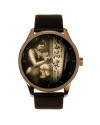 Nude BDSM Smother Fetish Erotic Art Solid Brass Men's Watch
