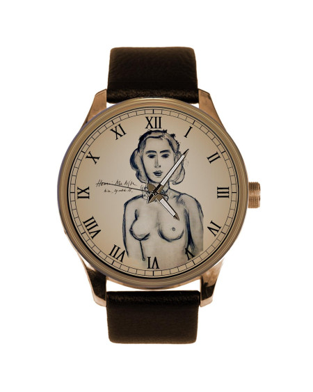 Henri Matisse Short-Haired Nude Erotic Art Solid Brass Collectible Watch