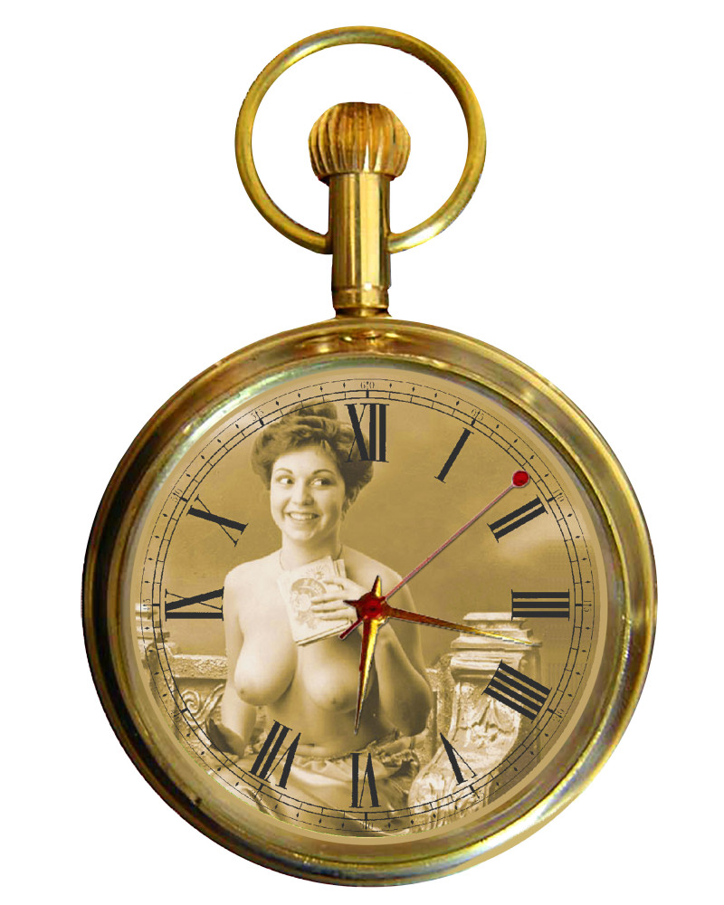 Vintage 1920s Voloptuous Nude French Erotic Postcard Art Solid Brass Mechanical 17 jewel Pocket Watch Vintage 1920s Voloptuous Nude French Erotic Postcard Art Solid Brass Mechanical 17 jewel Pocket Watch