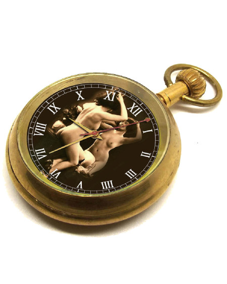 nude in mirror erotic pocket watch