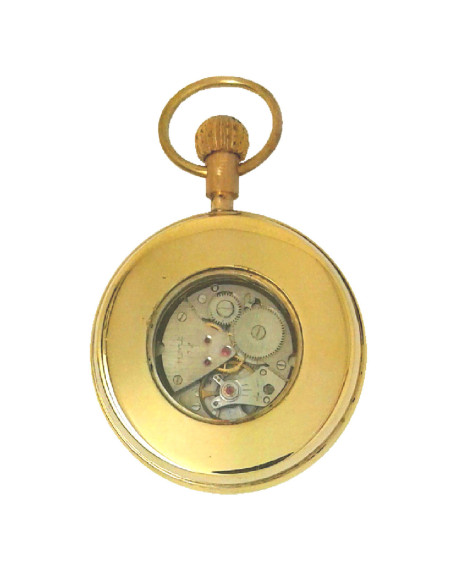 Vintage 1920s Voloptuous Nude French Erotic Postcard  Art Solid Brass Mechanical 17 jewel Pocket Watch