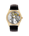 Roy Liechtenstein Yellow Nude Contemporary Pop Art Ben Day Dots Solid Brass Collector's Watch