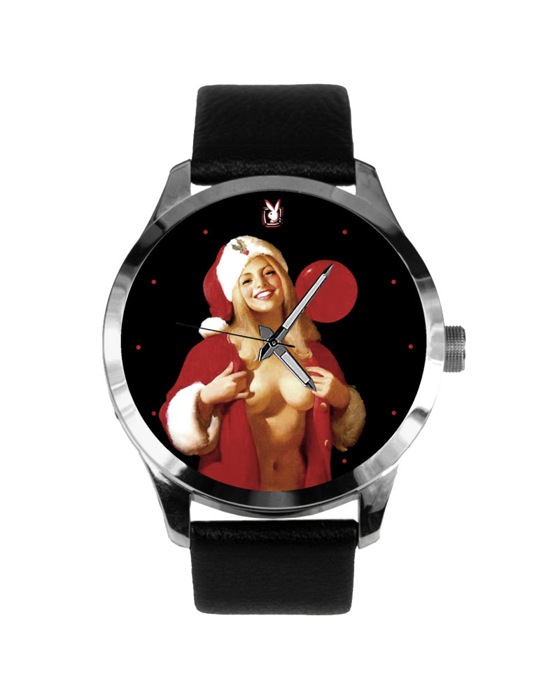 Sexy Santa Erotic Vintage 1970s Playboy Pinup Art Solid Brass 40 mm Men's Watch Sexy Santa Erotic Vintage 1970s Playboy Pinup Art Solid Brass 40 mm Men's Watch