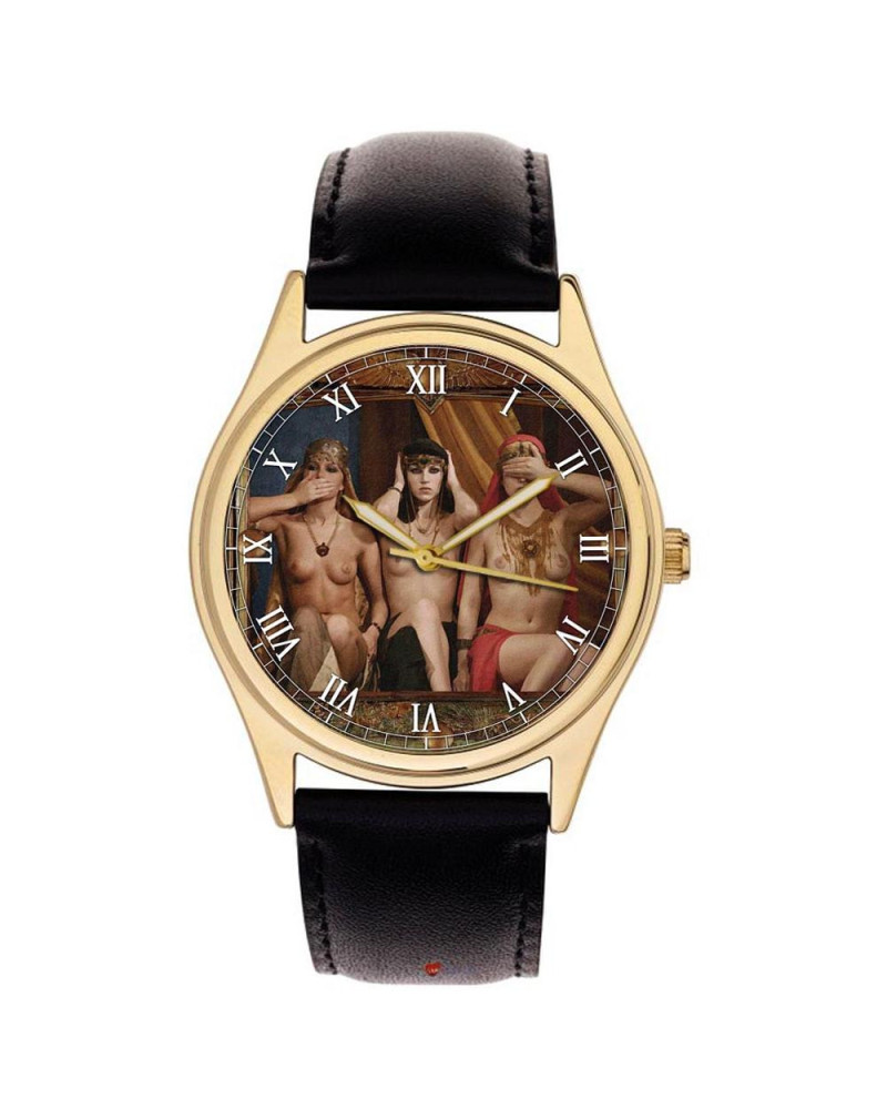 The Three Monkeys, Speak / See/ Hear No Evil, Vintage 1920s British Erotic Art Solid Brass Wrist Watch The Three Monkeys, Speak / See/ Hear No Evil, Vintage 1920s British Erotic Art Solid Brass Wrist Watch